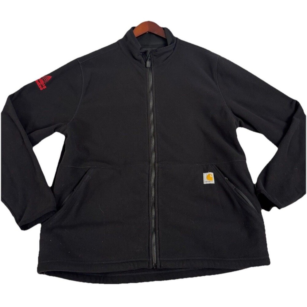 Carhartt Relaxed Fit Full Zip Fleece Jacket Black XL Schilling Paradise Logo